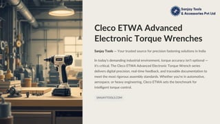 Cleco ETWA Advanced Electronic Torque Wrenches: Precision Fastening ...