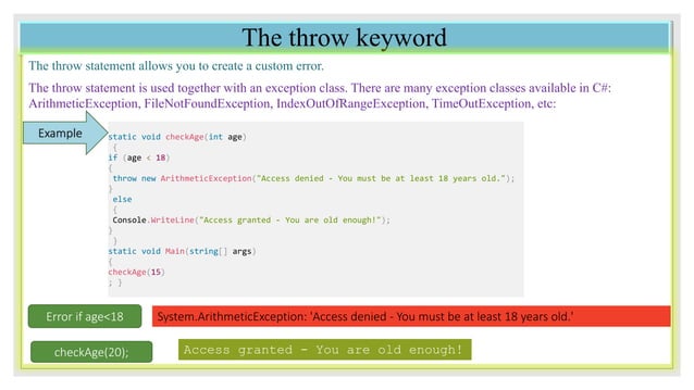 Exception Handling in C# | PPT