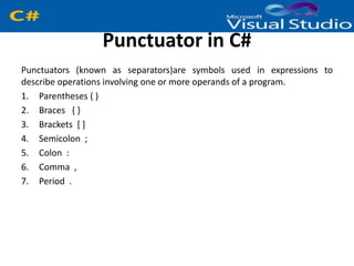 C# lecture 2: Literals , Variables and Data Types in C# | PPTX