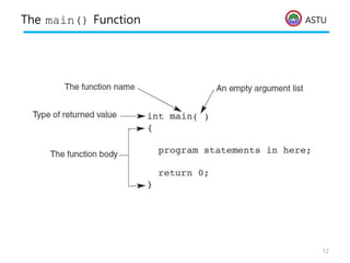 ASTU
The main() Function
12
 
