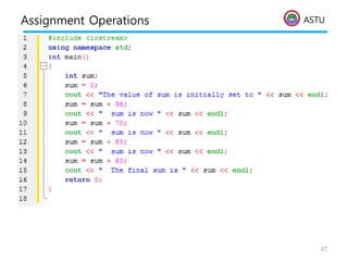 ASTU
Assignment Operations
47
 