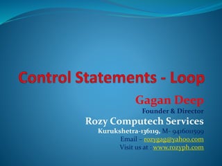 C lecture 3 control statements slideshare | PPSX