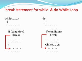 C lecture 4 nested loops and jumping statements slideshare | PPSX
