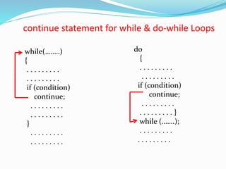 C lecture 4 nested loops and jumping statements slideshare | PPSX