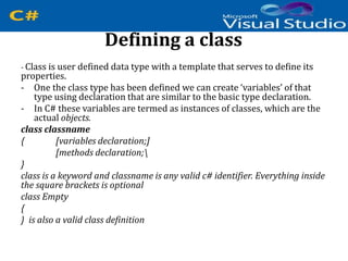 C# classes objects | PPT