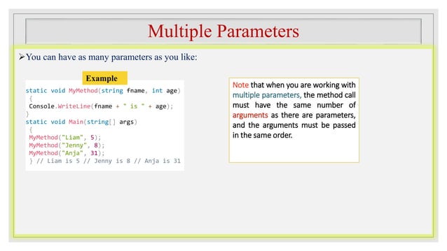 Methods In C-Sharp (C#) | PPTX