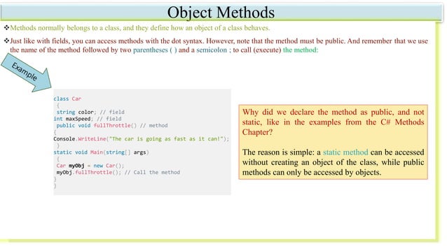 OOP in C# Classes and Objects. | PPTX