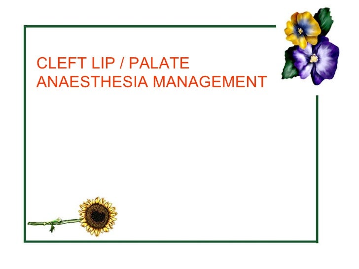 anaesthesia for cleft lip and palate surgery ppt Cleft lip and palate -ankit jain. Ppt video online download.