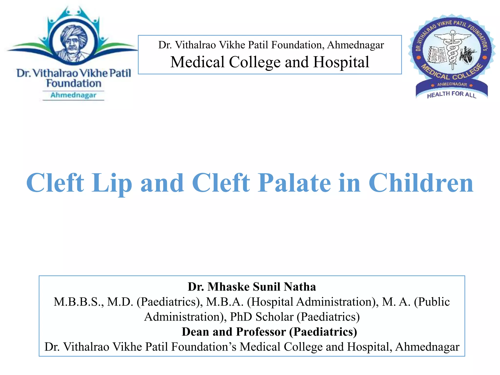 Cleft lip and cleft palate in children | PPTX