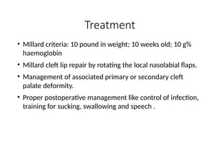 CLEFT LIP AND CLEFT PALATE- Embryology and management | PPTX