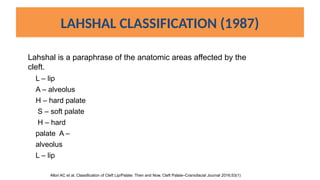 Lahsal Classification Examples Management of CLEFT LIP AND PALATE SEMINAR | PPTX