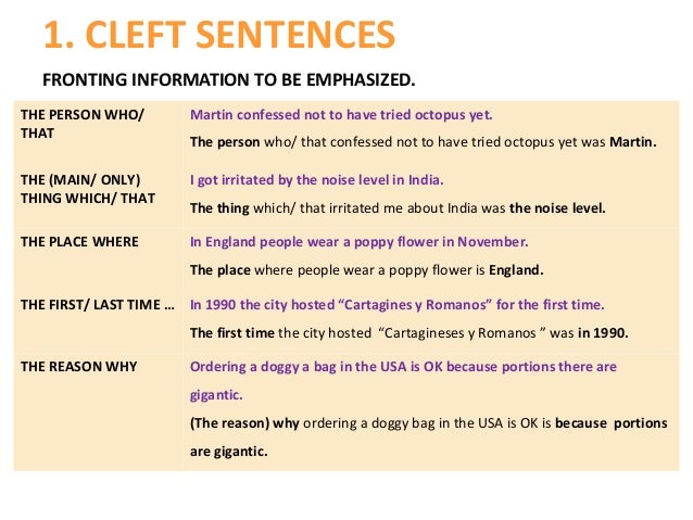 Cleft sentences C1