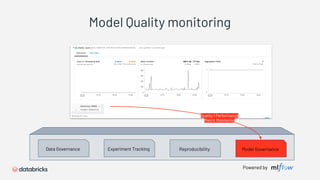 Data Governance Experiment Tracking Reproducibility Model Governance
Quality / Performance
Metric Monitoring
Powered by
Model Quality monitoring
 