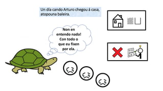 Un día cando Arturo chegou á casa,
atopouna baleira.
Non en
entendo nada!
Con todo o
que eu fixen
por ela.
 