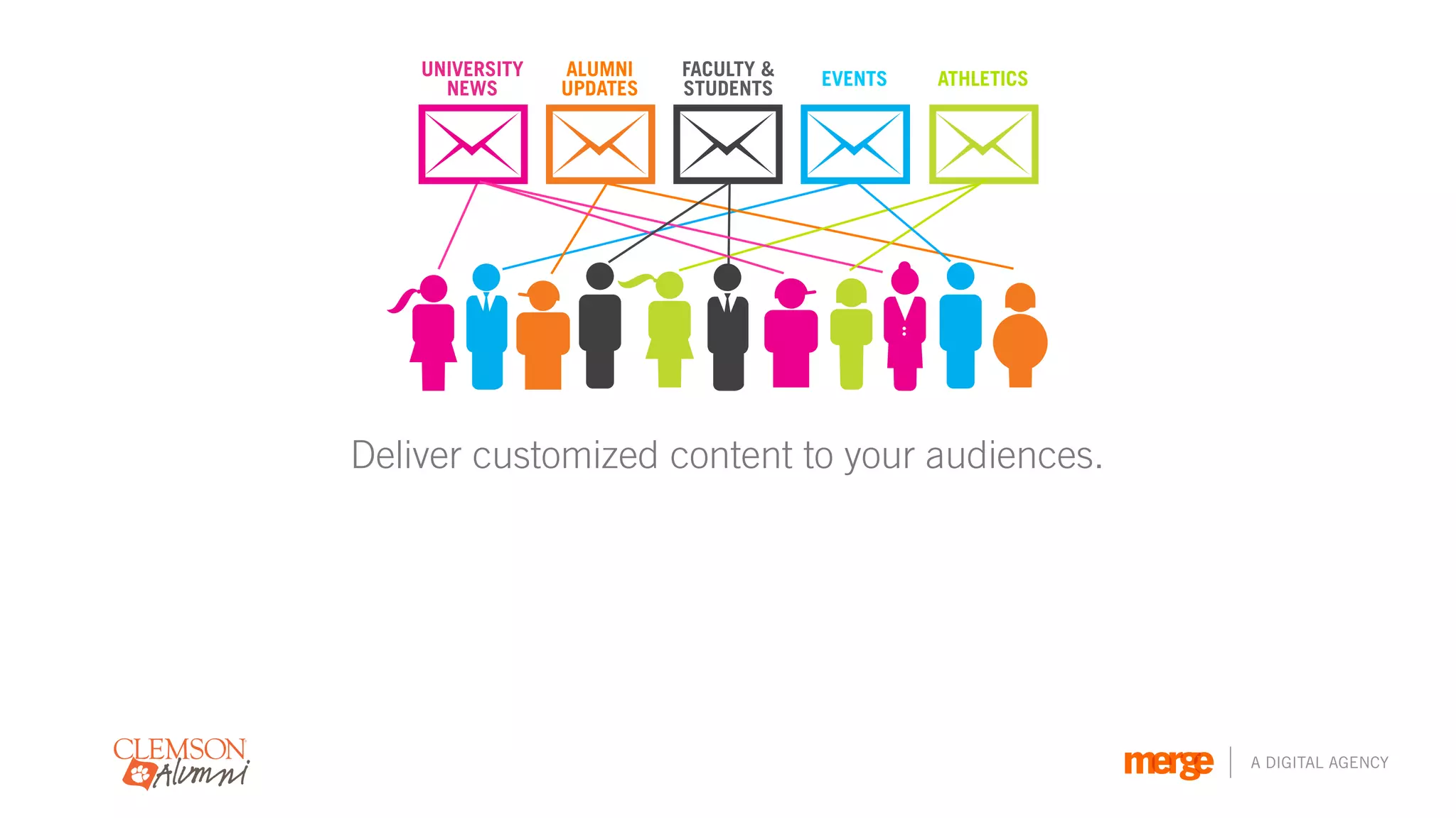 UNIVERSITY   ALUMNI    FACULTY &   EVENTS   ATHLETICS
      NEWS       UPDATES   STUDENTS




Deliver customized content to your audiences.




                                                            A DIGITAL AGENCY
 