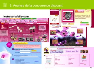 23 
3. Analyse de la concurrence discount 
lestresorsdelily.com 
 