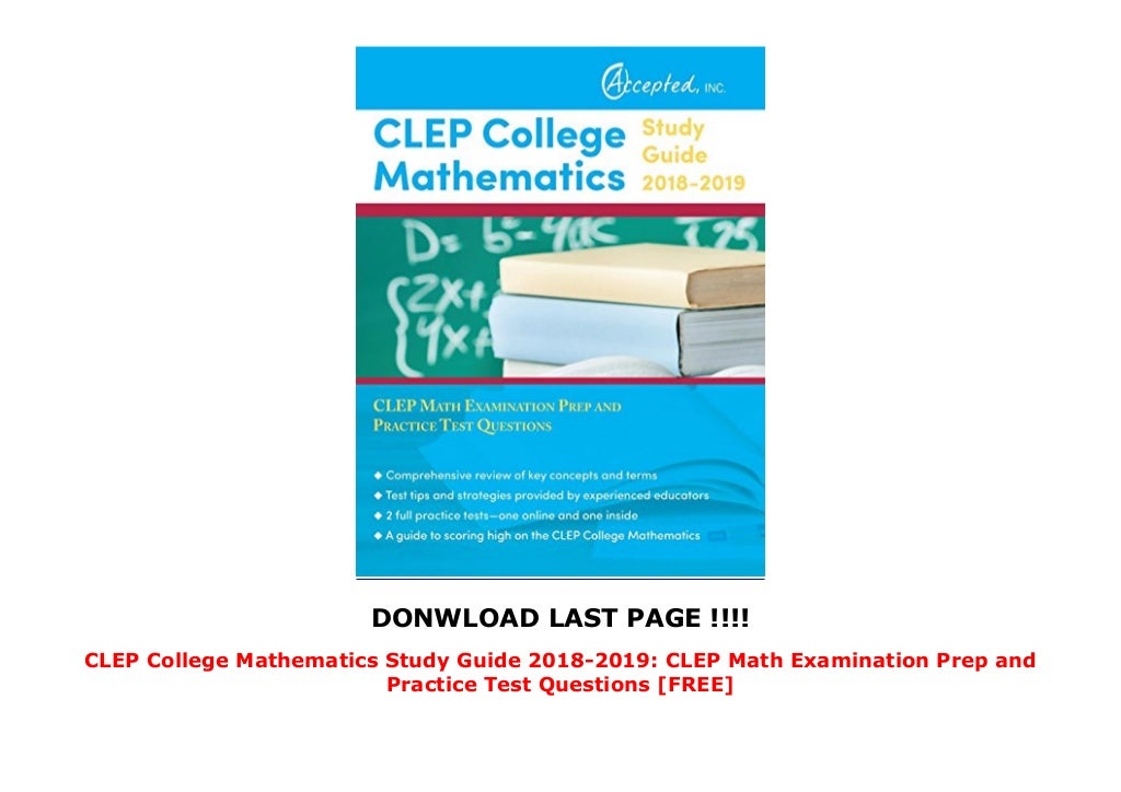CLEP College Mathematics Study Guide 2018-2019: CLEP Math Examination ...