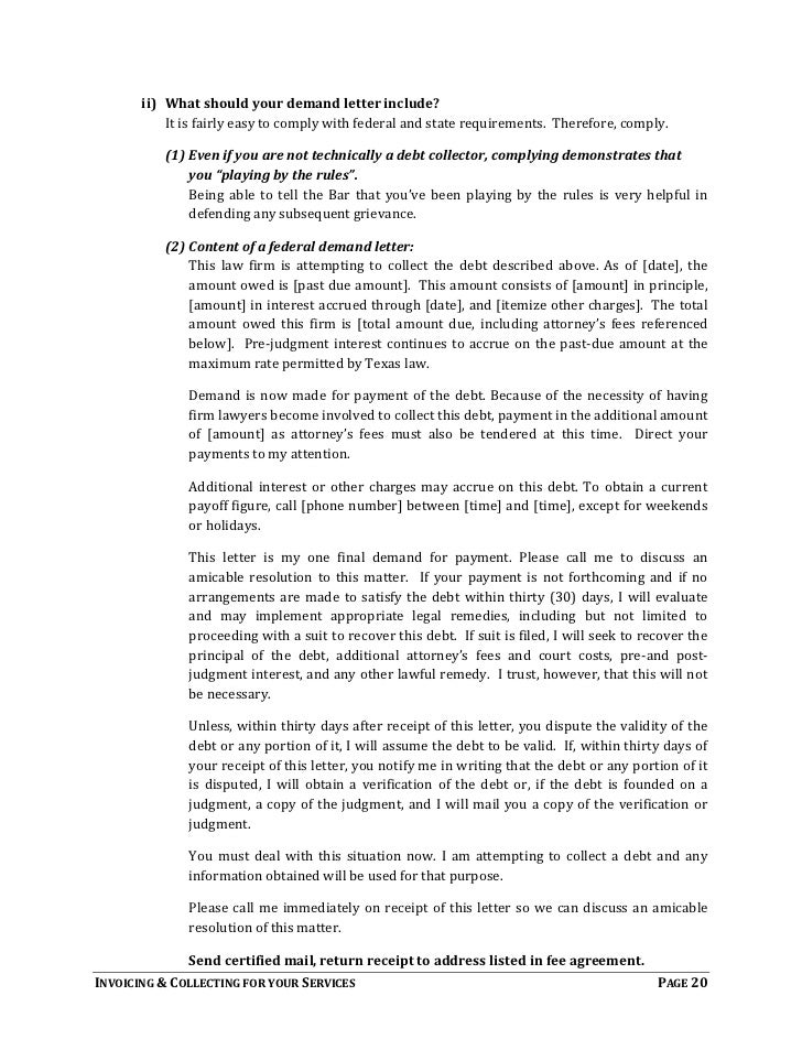 demand letter for payment for services rendered