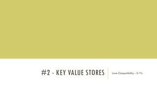 #2 - KEY VALUE STORES Love Compatibility : 3.1%
 