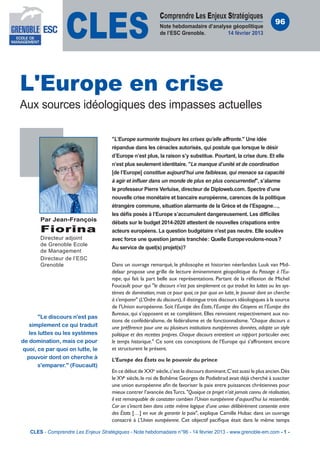 Cles N 96 L Europe En Crise