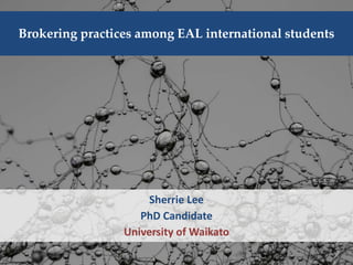 Brokering practices among EAL international students
Sherrie Lee
PhD Candidate
University of Waikato
 