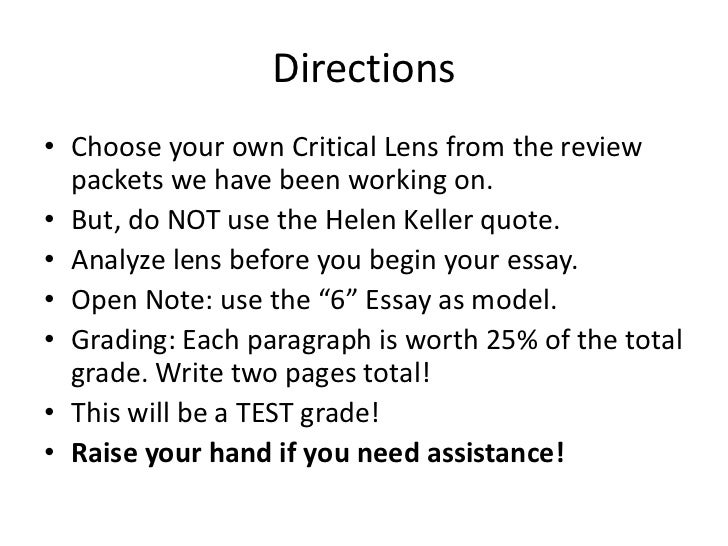 how to write a critical lens essay high school