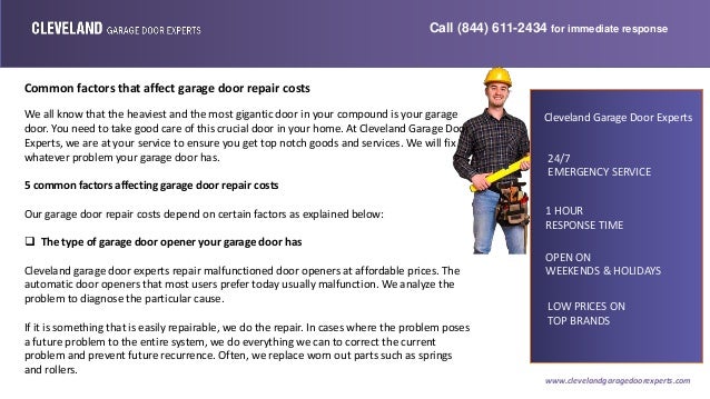 Common Factors That Affect Garage Door Repair Costs