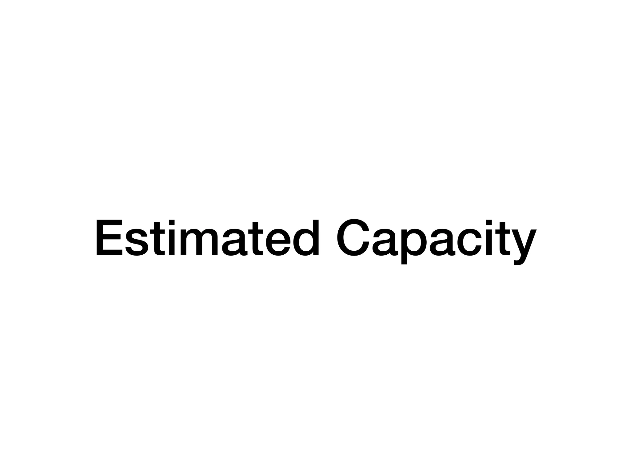Estimated Capacity
 