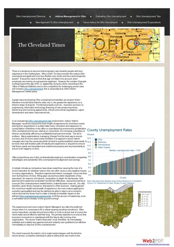 Ohio Unemployment Cleveland Times Editorial Update