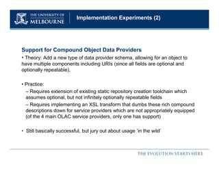 Object Reuse and Exchange (ORE) : Experience in the Open Language Archives Community