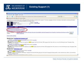 Object Reuse and Exchange (ORE) : Experience in the Open Language Archives Community