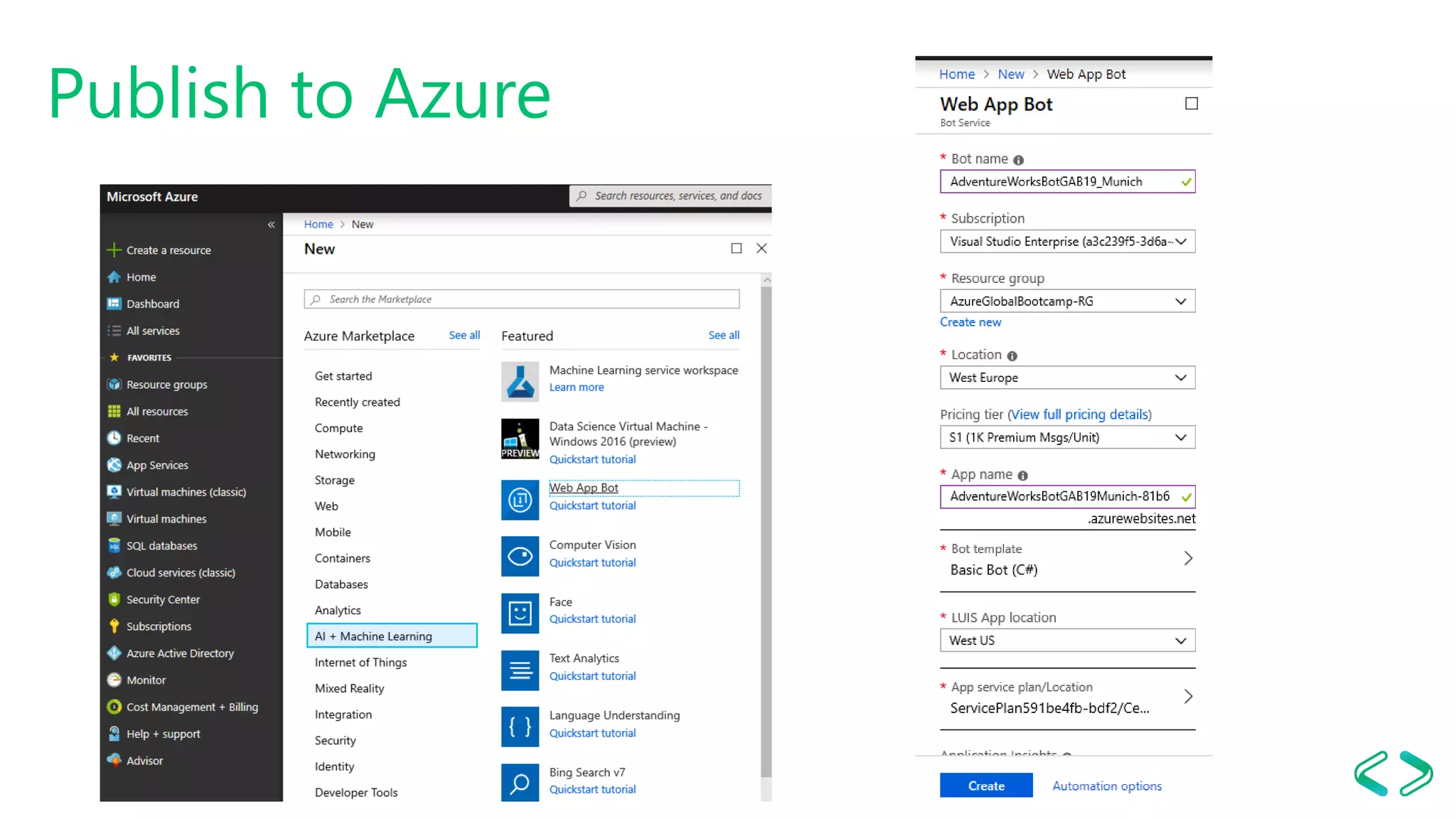 Publish to Azure
 