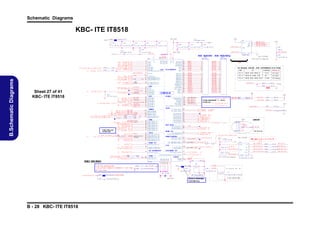 Schematic Diagrams

KBC- ITE IT8518
KB C _ AV DD

*1 5 m li _ sh o rt _ 06

C7 4 1

C7 4 2

C7 4 3

C 74 4

0. 1 u _ 16 V _ Y 5 V _ 0 4

1 0u _ 10 V _ Y 5 V _ 0 8

0 . 1u _ 1 6V _ Y 5V _ 0 4 0 . 1 u_ 1 6V _Y 5V _ 0 4

V DD3

L 1 17
H C B 1 0 05 K F -1 2 1T 2 0

U 37
8

.

R 50 1

V DD3

C 74 7

V DD 3

VD D

C8 5 6

C7 4 5

0. 1 u _ 16 V _ Y 5 V _ 0 4

*0 . 1 u_ 1 6 V _Y 5 V _0 4

* 0 . 1u _ 1 6V _ Y 5 V _ 0 4

SI
SO
CE #
SC K

C 7 46

0 . 1 u_ 1 6 V _Y 5 V _0 4
K B C _ F LA S H

3

5
2
1
6

VD D3

K B C _S P I _S I _ R
K B C _S P I _S O _ R
K B C _S P I _C E # _R
K B C _S P I _S C L K _R

R 50 2

W P#

1 0 0K _0 4

C 74 8
L 11 8
H C B 1 00 5 K F -1 21 T 2 0

0 . 1 u_ 1 6 V _Y 5 V _0 4
EC_ VCC

R7 8 5

15

E C_ RS T #

*0 _0 4

R7 8 6

1 5 , 19 , 2 3 , 24 , 2 6 B U F _ P L T_ R S T#

0_ 0 4

( S MI # )
( S CI# )

E C _ S MI #
E C_ S CI#

29

23
15

M E _W E #
C PU_ F A N
( W EB1 # )
V G A _F A N

C P U _F A N
2 9 W E B _E MA I L #
C8 5 5
0 . 1u _ 1 6V _ Y 5V _ 0 4

BA T _ DE T
B A T _ V OL T
( APKEY# )

37
B A T _ DET
37
B A T _ V OL T
29
A P _K E Y #
2 TH E R M _V OL T

L A N _ P C I E _W A K E #
3 G_ D E T#
C C D _ D E T#
M OD E L_ I D

2 3 L A N_ P CIE _ W A K E #
22
22

3 G_ D E T #
CCD _ DE T #

37
S MC _B A T
37
S MD _B A T
1 0 S MC _ V GA _ T H E R M
1 0 S MD _ V GA _ T H E R M
3, 1 6 , 1 7 S M C _ C P U _ TH E R M
3, 1 6 , 1 7 S M D _ C P U _ TH E R M

R 70 8
R 70 9
R 52 3

H _P E C I

25

Pin87 3 IN mult i
1
f un ctio n pin

L C D _ B R I GH TN E S S
K BC_ BE E P( B E EP )
K B C_ B E E P
28 L E D _ S C R OL L #
28
L E D _N U M #
28
L E D _C A P #
2 8 LE D _ B A T _C H G
2 8 L ED_ BA T _ F UL L
28
L E D_ P W R
24

2 4, 2 8
24

3 IN1

B T_ D E T #

S MC _ B A T
S MD _ B A T
S MC _ V GA _ T H E R M
S MD _ V GA _ T H E R M
0_04
0_04
* 0 _0 4

R 7 87

8 0 CL K

80 C L K
1 K_ 0 4

2 9 W E B _W W W #
29
T P _ CL K
29
T P_ DAT A
22

8 0 D E T # ( 80 P O R T _D E T # )
( W EB2 # )

PJ 0
PJ 1
A C 2 / GP J 2
A C 3 / GP J 3
A C 4 / GP J 4
A C 5 / GP J 5

3

74
VBAT

IT8518

AD
AD
AD
AD
AD
AD
AD
AD

C 0 / GP I
C 1 / GP I
C 2 / GP I
C 3 / GP I
C 4 / GP I
C 5 / GP I
C 6 / GP I
C 7 / GP I

0
1
2
3
4
5
6
7

F L F R A M E # / GP G 2
F L AD0 /S C E #
F L A D1 /S I
F L A D2 /SO
F LA D 3 / GP G 6
F LC L K / S C K
( P D )F L R S T# / W U I 7/ G P G0 / T M

GPIO

SMBUS

1 10
1 11
1 15
1 16
1 17
1 18

SM
SM
SM
SM
SM
SM

( P D )K S O1 6 / GP C 3
( P D )K S O1 7 / GP C 5

C L K 0 / GP B 3
D A T 0 / GP B 4
C L K 1 / GP C 1
D A T 1 / GP C 2
C L K 2 / GP F 6 ( P U )
D A T 2 / GP F 7 ( P U )

(
(
(
(
(
(
(
(

PWM

24
25
28
29
30
31
32
34

PW M
PW M
PW M
PW M
PW M
PW M
PW M
PW M

0 / GP A 0 (
1 / GP A 1 (
2 / GP A 2 (
3 / GP A 3 (
4 / GP A 4 (
5 / GP A 5 (
6 / GP A 6 (
7 / GP A 7 (

PU
PU
PU
PU
PU
PU
PU
PU

)
)
)
)
)
)
)
)

PS2 C
PS2 D
PS2 C
PS2 D
PS2 C
PS2 D

LK 0 / G
A T0 / G
LK 1 / G
A T1 / G
LK 2 / G
A T2 / G

P F 0(
P F 1(
P F 2(
P F 3(
P F 4(
P F 5(

)G
)G
)G
)G
)G
)G
)G
)G

P H0 /ID
P H1 /ID
P H2 /ID
P H3 /ID
P H4 /ID
P H5 /ID
P H6 /ID
P G1 / I D

0
1
2
3
4
5
6
7

( P D )E GA D / GP E 1
( P D )E G C S # / GP E 2
( P D )E G C L K / GP E 3

K B -S I 0
K B -S I 1
K B -S I 2
K B -S I 3
K B -S I 4
K B -S I 5
K B -S I 6
K B -S I 7

4
5
6
8
11
12
14
15

KB
KB
KB
KB
KB
KB
KB
KB

-S I 0
-S I 1
-S I 2
-S I 3
-S I 4
-S I 5
-S I 6
-S I 7

4
5
6
8
11
12
14
15

36
37
38
39
40
41
42
43
44
45
46
51
52
53
54
55

K B -S O0
K B -S O1
K B -S O2
K B -S O3
K B -S O4
K B -S O5
K B -S O6
K B -S O7
K B -S O8
K B -S O9
K B -S O1 0
K B -S O1 1
K B -S O1 2
K B -S O1 3
K B -S O1 4
K B -S O1 5

1
2
3
7
9
10
13
16
17
18
19
20
21
22
23
24

KB
KB
KB
KB
KB
KB
KB
KB
KB
KB
KB
KB
KB
KB
KB
KB

-S O0
-S O1
-S O2
-S O3
-S O4
-S O5
-S O6
-S O7
-S O8
-S O9
-S O1 0
-S O1 1
-S O1 2
-S O1 3
-S O1 4
-S O1 5

1
2
3
7
9
10
13
16
17
18
19
20
21
22
23
24

PU
PU
PU
PU
PU
PU

( P D )W U I 5 / GP E 5
( P D )L P C P D # / W U I 6 / GP E 6

)
)
)
)
)
)

( P D )T A C H 0 / GP D 6
( P D )T A C H 1 / GP D 7
( P D )T MR I 0/ W U I 2 / GP C 4
( P D )T MR I 1/ W U I 3 / GP C 6

CIR

R I 1# / W U I 0 / GP D 0( P U )
R I 2# / W U I 1 / GP D 1( P U )

( P D )C R X / GP C 0
( P D )C TX / GP B 2

( 3 G_ P W R _ E N )
K B C _ S P I _C E #
K B C _ S P I _S I
K B C _ S P I _S O
( V C H G-S E L )
KB C_ S P I_ SCL K

0 _04 F OR IT 85 12C X/ EX
0 .1U _0 4 F OR I TE8 51 2- J(I TE 85 02- J
E C C os t D ow n

R 5 33

W/ 0 CI R)

C 7 53

R5 3 5

0V

V 2. 0

R5 03 10 K/ R5 04 10 K

1.6 5V

W240
BU
W250
BU
W250
BAQ

MO D E L _ I D

EC_ VS S

C K 32 K E
C K 3 2K

1 0 K _ 04

VD D3

* 1 0K _ 0 4

RX

2. 2 K _ 0 4
2. 2 K _ 0 4

1 0K _ 0 4

R 50 6

1 0K _ 0 4

R 50 7

*1 0 K _ 04

W L A N_ L E D#

1 6 , 1 9, 2 6 , 3 0
1 6 , 3 0, 3 2

B A T _V O L T

VD D3

OC P P E #
ICP P E #

35
17

C 7 5 1 1 u _6 . 3 V _ X5 R _0 4

80PORT

J_ 8 0D E B U G 1

2 9 , 3 0, 3 1

5
4
3
2
1

E GA D
26
26

3 IN 1
8 0 CL K
R 51 4

1 0 K _0 4

80 D E T#

1 2/6 Reve rse

R S M R S T _ GA T E # 16
K B C_ RS T # 1 6

47
48

C P U _F A N S E N

V GA _ F A N S E N

120
1 2 4 ( P M_ P W R O K )

V C O R E _ ON

119
1 2 3 ( K B C _ P ME # ) P ME #

29

VDD 3

C7 5 2
0 . 1 u _1 6 V _ Y 5 V _ 04

For 8512E
KBC_SPI_*
_R = 0.1"~0.5
"

35

U 39
8

5

0_ 0 4

VD D

C E L L _C ON TR OL 3 7

R5 2 8 1 K _ 0 4

? ? ?
3

R 5 3 2 4 . 7 K _ 04
K B C _ H O LD #

2
128

16

C H G_ E N

37

7

*1 0m i l _s h ort

1
2

* 12 p _5 0 V _ N P O _0 4

C K 3 2K

* 12 p _ 50 V _ N P O _ 04

S H OR T
* MC -14 6 _3 2 . 7 68 K H z

Co -la yo ut X2 , X3
1
2

4
3

R5 34 F or IT8 518 BX&
IT 85 19 B On ly.
X

1 5 _ 1% _ 0 4K B C _S P I _ C E #

K B C _S P I _S C L K _R

R5 3 0

4 7 _ 04

CE#

VSS

P C T 25 V F 0 1 6B -75 -4 I -S 2 A F

C K 3 2K E
C 7 55

1 5 _ 1% _ 0 4K B C _S P I _ S O

R5 2 9

4

*1 0 M_ 0 4

4
3

4 7 _ 04

R5 2 7

K B C _S P I _C E # _R

SC K
H OL D #

U37 U39 Co-layout

CK 3 2 K E
CK 3 2 K
R 53 1

R5 2 6

K B C _S P I _S O _ R

SI
SO

K B C _ F LA S H
S W I#

K B C _S P I _S I _R

2
1
6

R 7 10

C7 5 4

K BC_ AG ND

R 50 5

3 .3 VS

22

B T _E N
2 4 ,2 8
B K L _E N
20
H S PI_ CE # 1 7
H S P I _ S C LK 1 7
H S P I _ MS O 1 7
H S P I _ MS I 17
D D _O N

82
83
84

SM D_ BA T R8 0 8
SM C_ BA T R8 0 9

3G _D E T #
CCD _ DE T #

22

X1 0
R5 3 4

0 . 1 u_ 1 6 V _Y 5 V _0 4

* 10 m i _ s h ort _ 0 4 C D _ B R I G H T N E S S
l
L
*0 . 1 u_ 1 6 V _Y 5 V _0 4

R5 0 3
R5 0 4

X1 1
* 1T J S 1 25 D J4 A 4 2 0P _ 3 2 . 76 8 K H z

6 -2 2-3 2R 76 -0B 4
C7 5 6

B - 28 KBC- ITE IT8518

M OD EL _ID

3.3 V

V C H G _ S E L 37

S USB #
S USC #

19

CLOCK

NC 2
2 0 B R I GH TN E S S

V OLT AG E

R5 03 X/ R 504 1 0K

Pin100 ,104&106 EXT ? ? Pu ll hi
& Pull L ow .

93
94
95
96
97
98
99
107

( P D )L 80 H L A T / GP E 0

AVSS

R XD / GP B 0 ( P U )
T X D/G P B1 ( PU )

*0 _0 4

RX
R5 03 10 K/ R5 04 X

V 2. 0

C CD_ E N

75

UART

I T8 5 1 8E

V ER .
V 1. 0

3 G_ P OW E R

56
57

( P D )R I N G #/ P W R F A I L # / L P C R S T# / GP B 7

VSS
VSS
VSS
VSS
VSS
VSS
VSS

WEB #- --WEB_EM AIL#
1
WEB #- --WEB_WWW #
2

EC MODULE CHOOS (FOR DIFFER
E
ENCE K/B TYPE
)

W P#

LPC/WAKE UP

GP INTERRUP
T
G I N T / GP D 5 ( P U )

1 08
1 09

24

J_
KB1

A L L _S Y S _ P W R G D 1 9 , 20

PWM/COUNTER

P W R S W / G P E 4( P U )

* 0 _0 4
* 0 _0 4

1 u _6 . 3 V _ X5 R _0 4

V DD3
100
101
102
103
104
105
106

112
R 83 0
1 0 V G A _ A L E RT #
R 82 9
2 4, 2 8 W L A N _ L E D #
24
W L A N_ DE T #

1

*8 52 0 5 -05 0 0 1

WAKE UP

WAKE UP

33

PD
PD
PD
PD
PD
PD
PD
PD

EXT GPIO

PS/2

85
86
87
88
89
90

* 8 52 0 1- 24 0 51

58
59
60
61
62
63
64
65

K B C _W R E S E T #
C 74 9

For 8502
E
U9 U28 Co-l
ayout

V D D3

FLASH

ADC

66
67
68
69
70
71
72
73

18
21

P W R_ B T N#

A VCC

26
50
92
114
1 21
127
VSTBY
VST BY
VSTBY
VSTB Y
VSTBY
VSTBY

DAC
G
G
D
D
D
D

1 25

3G _E N

30
P W R_ S W #
16 , 2 0 , 29 L I D _ S W #
16

E C S CI# /G P D3 ( P U )
E C S MI # / G P D 4 ( P U )

76
77
78
79
80
81

W L A N _E N

2 4 , 28 W L A N _E N
25
K B C _ MU T E #

Sheet 27 of 41
KBC- ITE IT8518

0 _ 04

K S O0 / P D 0
K S O1 / P D 1
K S O2 / P D 2
K S O3 / P D 3
K S O4 / P D 4
K S O5 / P D 5
K S O6 / P D 6
K S O7 / P D 7
K S O8 / A C K #
K S O 9/ B U S Y
K S O 10 / P E
K S O1 1 / E R R #
K S O 1 2/ S L C T
KSO 1 3
KSO 1 4
KSO 1 5

G A 2 0/ G P B 5
K B R S T #/ G P B 6 ( P U )
P W U R E Q # / GP C 7( P U )
L 8 0L L A T / GP E 7 ( P U )

4
VSS

* A T 25 F 5 1 2A N

FOR W250BUQ
J _K B 2

8 52 0 1 -24 0 5 1
KSI0 /ST B#
K S I1 /A F D #
K S I 2/ I N I T #
K S I 3/ S L I N #
KS I4
KS I5
KS I6
KS I7

LPC K/B MATRIX

1
12
27
49
91
113
1 22

B.Schematic Diagrams

1 6, 2 6
16

FOR J _W240BU
KB1

W R ST #
1 26
4
16
20

G A 20
R 7 97

0
1
2
3
CL K
A ME #
IRQ
R S T #/ W U I 4 / GP D 2 ( P U )

7
HO L D#

14

K B C _W R E S E T #
16
GA 2 0
1 6, 2 9 , 3 7 A C _ I N #
28
LE D _ A C I N
3 ,1 7 AP U_ T A L E RT #

L AD
L AD
L AD
L AD
L PC
LFR
SER
L PC

V CC

U3 8
10
9
8
7
13
6
5
22

1 5, 1 9
L P C _A D 0
1 5, 1 9
L P C _A D 1
1 5, 1 9
L P C _A D 2
1 5, 1 9
L P C _A D 3
15 , 1 6 LP C _ C L K 0
1 5 , 19 L P C _ F R A ME #
1 5, 1 9
S E RIR Q

K B C _ H OL D #

K B C _ A GN D

11

.

3 .3 VS

6 -22 -3 2R 76- 0B 2
6 -22 -3 2R 76- 0B G

K B C _S P I _ S I

K B C _S P I _ S C LK

 