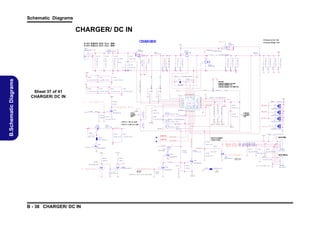 Schematic Diagrams

CHARGER/ DC IN
4
P Q 49 A
A P 6 9 01 G S M

0. 1 u _ 50 V _ Y 5 V _ 06

0. 1u _ 50 V _ Y 5 V _0 6

4 . 7 u_ 2 5V _ X 5 R _ 0 8

P C1 9 0

4 . 7 u _2 5 V _X 5 R _0 8

P C 18 8

4. 7 u _ 25 V _ X 5R _ 08

P C 1 87

P C1 8 9

4 . 7 u _2 5 V _ X 5R _0 8

* 4. 7 u _2 5 V _ X 5R _ 08

4. 7u _ 25 V _ X 5 R _ 08

4

P Q 4 9B
A P 6 9 0 1G S M

P C1 8 5

3

P C 1 86

B C I H P 0 7 30 -6 R 8 M

5
6

PL 1 1

8

0 . 1 u _5 0 V _Y 5 V _ 0 6

V _B A T

PR1 5 5
0. 02 _ 1% _ 3 2

7

P C1 8 4

0. 01 u _1 6 V _ X7 R _ 0 4

0. 1 u _ 50 V _ Y 5V _0 6

1 0 K _ 1% _ 04

P C 1 81

P C1 7 9

P C1 8 3

P R 1 59

4. 7 u _ 25 V _ X 5R _ 08

0 . 1 u_ 5 0 V _Y 5 V _ 0 6

1 3 0K _1 % _0 4

4 . 7 u _2 5 V _X 5 R _0 8
P C1 8 0

0 . 1 u_ 5 0 V _Y 5 V _ 0 6

P R1 5 6
1 0 K _ 04

P C 1 82

0 . 1 u_ 5 0 V _Y 5 V _ 0 6

P R 1 54

2
1

*1 u _2 5 V _0 8

P C 17 7

4

P C 17 6

PC2 3 5
PR1 5 3
0 . 02 _ 1 %_ 3 2

3
2
1

P R 15 7
20 0 K _ 1% _ 04

P C 17 5

PQ 5 0
P 2 0 0 3E V G
8
7
6
5

# Char g e Volt age 1 2.6V

P Q 48
P 2 0 03 E V G
5
6
7
8

1
2
3

VA
PL 1 0
H C B 4 53 2 K F -8 00 T 6 0

1
2
GN D 1
GN D 2

VA
V IN

P C1 7 8

J A CK 1
J D D -5 2 0 48 A S 1 F - 1 65

# Char g e Cur r ent 1.5A

CHARGER

6-20-B3Z40-004 for 30W
6-20-B3410-003 for 65W

2 0 0 K _0 4

32
31
30
29
28
27
26
25

P R 17 3

P R 1 67

B A T _ DE T
P C2 0 6
*2 2 p_ 5 0V _ N P O_ 04
P C2 0 9
1 0 00 p _ 50 V _ X 7R _0 4 P R 17 7

S G ND6
S G ND6

22 K _ 1 %_ 0 4
P C2 1 0
1 0 00 p _ 50 V _ X 7R _0 4 P R 17 9
S GN D 6

P R 18 1

S GN D 6

S GN D 6

0 . 1 u_ 5 0 V _Y 5V _ 0 6

B A T _V O L T

C
AC
A
D3 2
*B A V 9 9 R E C TI F I E R

P C 2 36
TO T A L_ C U R
CU R_ S E NS E

C E L LS C

E

G

5

P R 1 83
27
27
27

1 0 2 K _1 % _ 04
P R 18 4

SY S3 V

P R 18 6
* 17 . 4 K _ 1% _ 04

2 M_ 1 %_ 0 4

G

G

S

7 6 . 8 K _1 % _ 04
S

MT N 70 0 2Z H S 3
P R1 8 9

1 0 0K _0 4

D

P R 1 88

P Q5 7

1 0K _ 0 4

P Q 5 8A
C T L1
D

F RO M E C: #1 23 /(P D) CTX /G PB2

P R 1 92
1 M_ 0 4

PR1 9 0

0. 1u _ 50 V _ Y 5 V _ 06

6- 2 1 -D 3 4 B0 - 1 05

M TN 7 00 2 Z H S 3

5
4
3
2
1
JB A TT A 1
* B TD -0 5T C 1 B

P Q 59

G
2 7 C E LL _ C O N T R O L

VH =3 S
VL =4 S

P C 21 2
0 . 0 1u _ 50 V _ X 7 R _ 04

1
2

S

S

P Q5 8 B
5 MT D N 70 0 2 Z H S 6 R

G
4
P J 17
O P E N -1 m m

W250BUQ
P C2 3 7

V H= 4.2 V
V L= 4.3 V

* MT N 7 0 02 Z H S 3

D
2

S

P Q5 6
MT N 7 0 0 2Z H S 3

S

3
D

P C 23 3

V C H G_ S E L 2 7

G

C E CL M
6

P C 23 2

4
3
2
1
JB A TT A 2
B T D -05 T I 1G

3 0p _ 5 0V _ N P O_ 04
3 0p _ 5 0V _ N P O_ 04
3 0p _ 5 0V _ N P O_ 04

P R 1 87
P Q5 5

1

H C B 10 0 5K F -12 1 T2 0
H C B 10 0 5K F -12 1 T2 0
H C B 10 0 5K F -12 1 T2 0
P C 23 1

P R 1 85
1 0 0 K _0 4

D B

P Q5 4
D T A 11 4 E U A

G

S M C_ B A T
S M D_ B A T
B A T _ DE T

P L1 2
P L1 3
P L1 4

V OL T _S E L

MT N 7 0 02 Z H S 3

MT D N 70 0 2Z H S 6 R

W240BU

PIN17t h CO ECT
NN
T OBAT CO .
NN

C H G-C U R R E N T

D

P Q5 3

0. 1 u _ 50 V _ Y 5 V _ 06

V_ BAT

0. 5V/ 1A
0. 5V/ 1A

SYS3 V

B - 38 CHARGER/ DC IN

27

S GN D 6

1 0 K _1 % _ 04

P C 21 1

6 0 . 4K _ 1 % _0 4
*1 0m i l _s h ort _0 4

C H G_ E N

S MD _ B A T

CH
ARG
E
CU ENT
RR
AD
J

1 0 K _ 1% _ 0 4

P R1 8 2

27

4 9 . 9 K _1 % _ 04

P R 1 72

1 0K _ 0 4

C
AC
A
D2 9
*B A V 9 9 R E C TI F I E R
C
AC
A
D3 0
*B A V 9 9 R E C TI F I E R
C
AC
A
D3 1
*B A V 9 9 R E C TI F I E R

S MC _ B A T

S G ND6
39 . 2 K _ 1% _ 04

V O LT _ S E L

D

P R1 8 0
2 0 0K _ 1 % _0 4

SY S3 V

V DD3
R5 6 8

G

B A T _V O L T

P R1 7 6
2 0K _1 % _0 4

PR17 0 : 3 .65 K f or 3 0W

P R 17 8
3 0 0K _ 1 % _0 4

0 . 1u _ 5 0V _ Y 5 V _ 0 6
C T L1

1 K _ 1 %_ 0 4
0 . 0 1 u_ 5 0 V _X 7 R _ 0 4

PR17 0 : 1 0K fo r 65 W

P C2 0 2

P C 2 04

* 0. 1 u _5 0 V _ Y 5 V _ 06

P Q 52
A O3 4 09
S
D

P C2 0 3
1 0 0p _ 5 0V _ N P O_ 04

*0 _ 04

P R1 7 4

P C 20 5

1 0 K _ 1% _ 0 4

24
23
22
21
20
19
18
17
33

P C 2 08

TOTAL
POW
ER
AD
J

V IN
CT L 1
G ND
VR EF
RT
C S
ADJ 3
BATT
SG ND

P C 20 7

S G ND6
MT N 7 0 02 Z H S 3

P R 1 71

V_ BAT

MB 39 A 1 32

P R 1 68

G
S

1M _ 04

P R1 7 0
3 . 6 5K _ 1 %_ 0 4

P Q5 1
P R1 6 9

T
RERM PAD
AL

P R1 6 5

VA

0 . 1 u_ 5 0V _ Y 5 V _ 06

1 6, 2 7 , 2 9

D

A C_ IN#

V CC
-I N C 1
+I N C 1
A CIN
A C OK
-I N E 3
A DJ 1
C OM P 1

C T L2
CB
O U T -1
LX
VB
O U T -2
P GN D
C E LL S

1
2
3
4
5
6
7
8

-IN E 1
OU T C 1
O UT C 2
+I N C 2
-INC 2
AD J 2
C O MP 2
C OM P 3

P U 10

10 K _ 0 4

VA

*0 _0 4
C E LL S

VA

9
10
11
12
13
14
15
16

PR1 6 6

A C IN

PIN 25th
FOR2S CON
NECT TO GN
D
FOR3S CON
NECT N
.C.
FOR4S CON
NECT TO VR PIN
EF

P R1 6 3

P R1 6 1

V DD 3

31

P C 1 99
* 0. 1 u _5 0 V _ Y 5V _ 0 6

0 . 1 u_ 5 0 V _Y 5V _ 0 6

P C 1 98

P C 20 1

0 . 1u _ 5 0V _ Y 5 V _ 0 6

P R1 6 0

P C2 0 0

0 . 1 u_ 5 0V _ Y 5V _ 0 6

A
R B 05 4 0S 2

* 0. 1 u _5 0 V _ Y 5V _ 0 6

P C 19 7

0 . 1u _ 50 V _ Y 5 V _ 0 6

PC1 9 5
1u _ 10 V _ Y 5 V _ 0 6

C

P R1 6 4

P C 19 6

0 . 1 u _5 0 V _Y 5 V _0 6
P D 22

V IN

Sheet 37 of 41
CHARGER/ DC IN

P C1 9 1

0 . 1 u _5 0 V _ Y 5 V _0 6

0 . 1 u _5 0 V _Y 5 V _ 0 6

PC1 9 4

0 . 1 u_ 5 0V _ Y 5V _ 0 6

10 0 K _ 1% _ 0 4

P C 19 3

0 . 1 u_ 5 0 V _Y 5V _ 0 6

S

B.Schematic Diagrams

P C 19 2

0_ 0 4

0_ 0 4

V_ BAT

P R 19 1

1. 5 M_ 0 4

*1 5 m li _ sh o rt _ 06
S GN D 6

S G ND 6

 