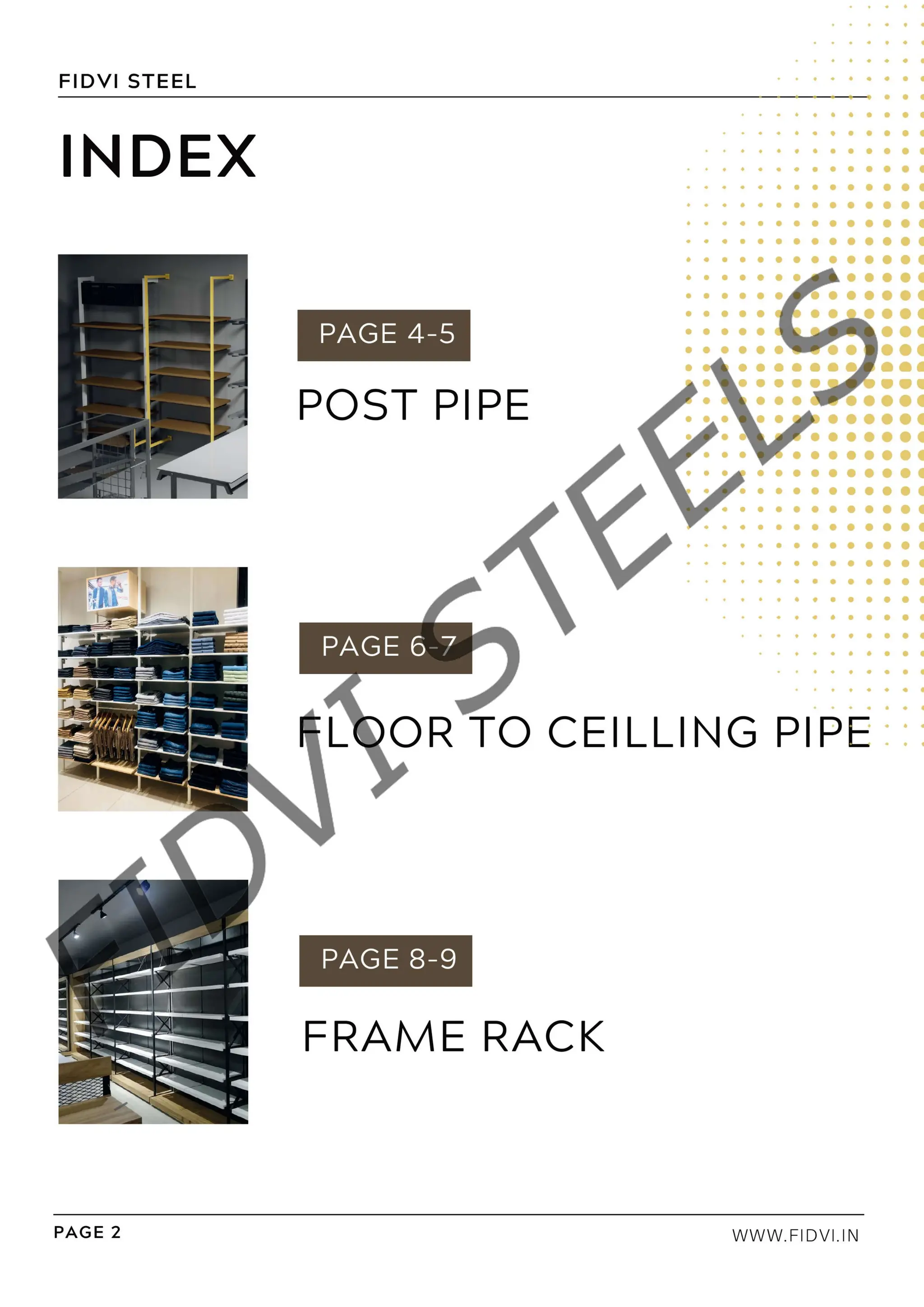 Logue Rack Clothing Display Racks Catlogue - Fidvi Steel | PDF | Free Download