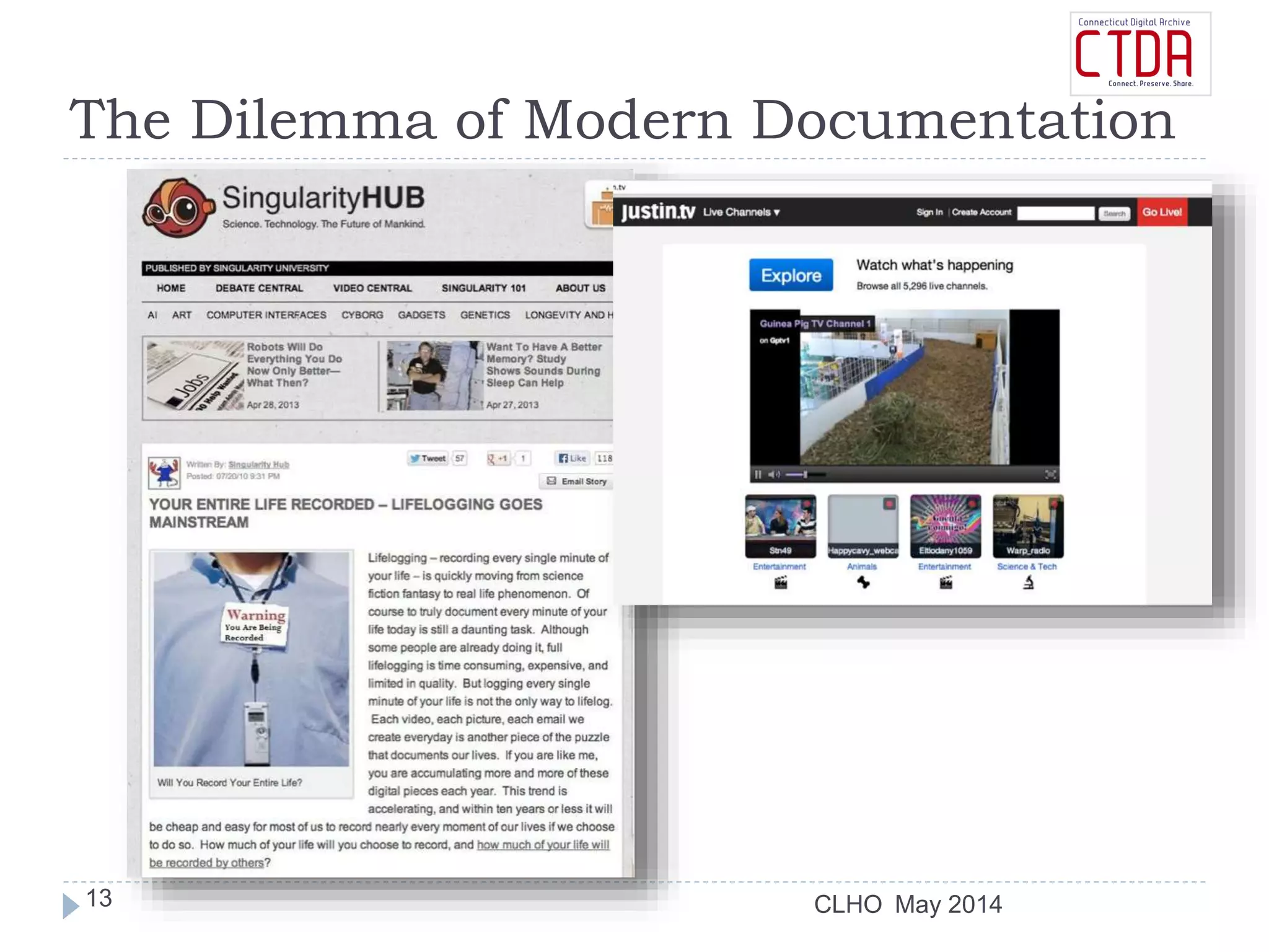 CLHO
The Dilemma of Modern Documentation
May 201413
 