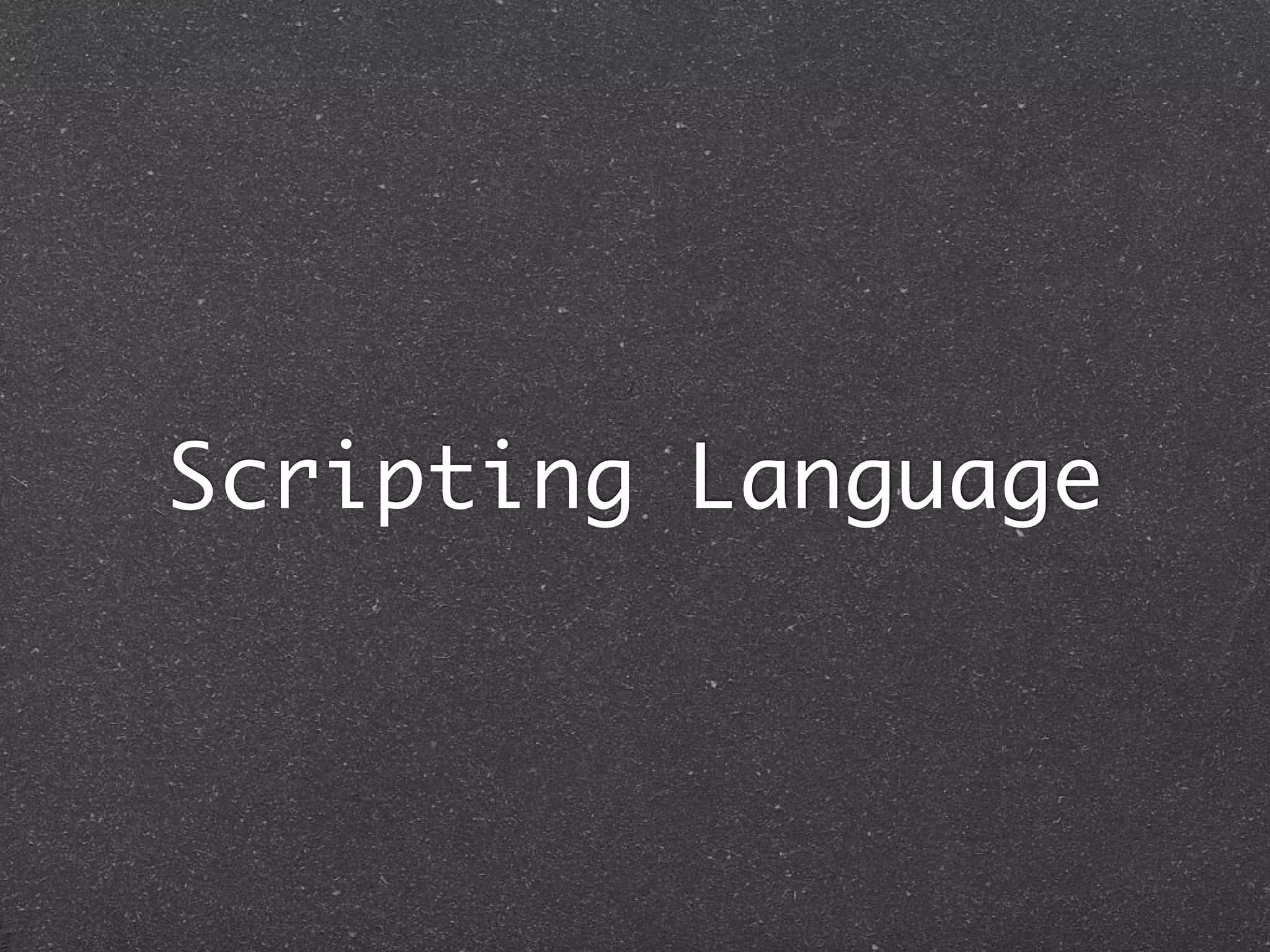 Scripting Language
 