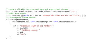 Add an interactive command line to your C++ application | PPTX