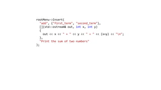 Add an interactive command line to your C++ application | PPTX