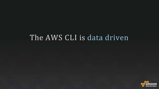The AWS CLI is data driven
 