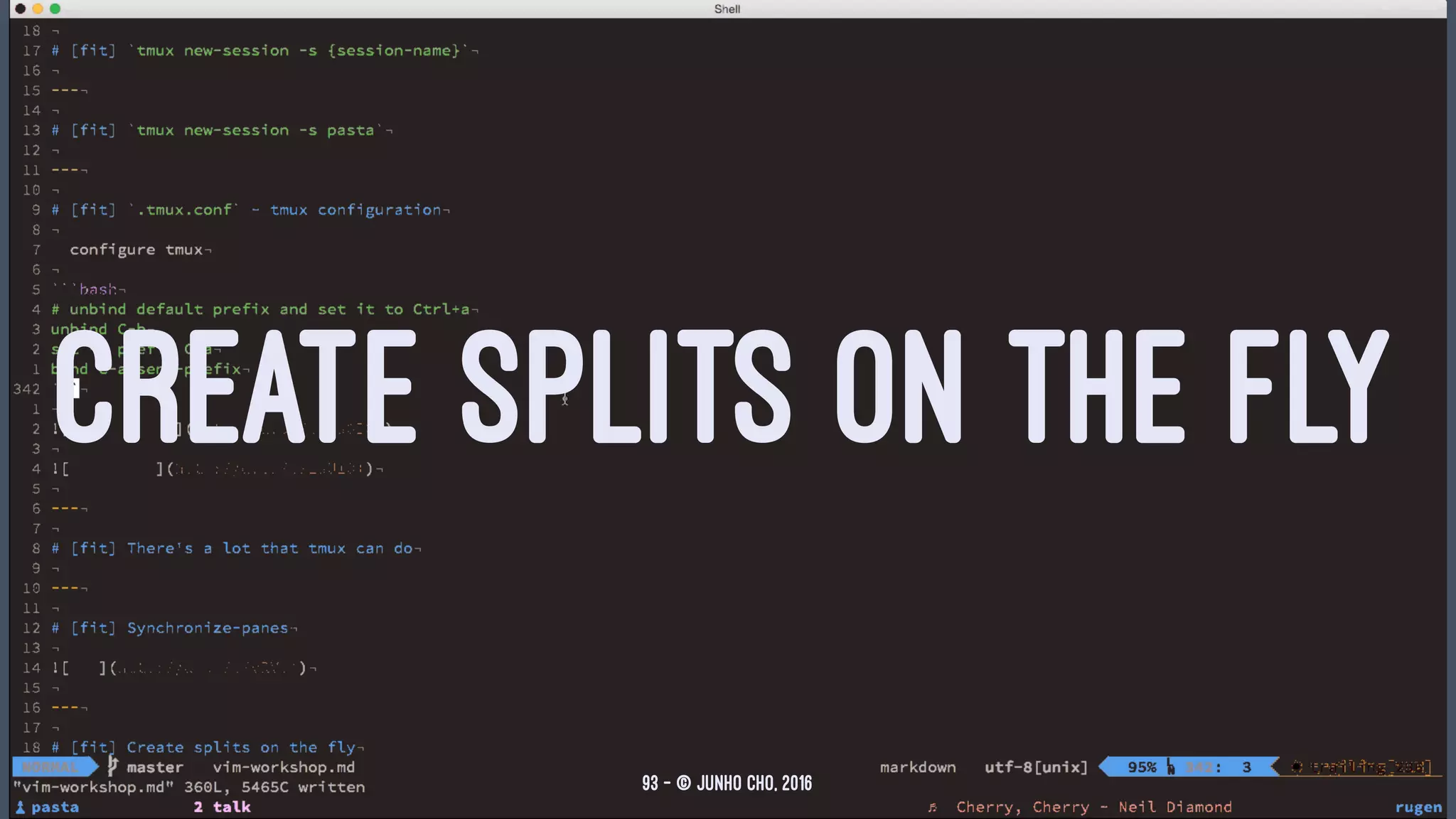 CREATE SPLITS ON THE FLY
93 — © Junho Cho, 2016
 