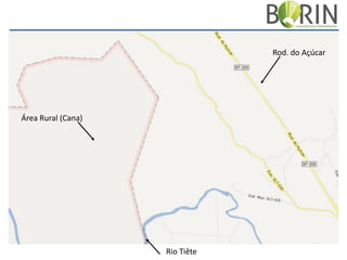 Rod. do Açúcar

Área Rural (Cana)

Rio Tiête

 