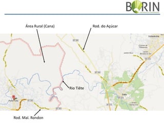 Área Rural (Cana)

Rod. do Açúcar

Rio Tiête

Rod. Mal. Rondon

 