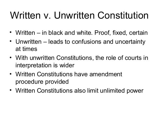 difference between written and unwritten law
