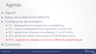 Déroulé du scénario
 Windows RT
 Le client Citrix Receiver Web (HTML5)
 Application Xcorp (Modern UI)
 Portail d’entre...