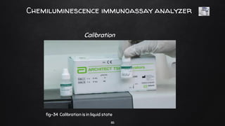Chemiluminescence immunoassay analyzer
Calibration
fig-34 Calibration is in liquid state
85
 