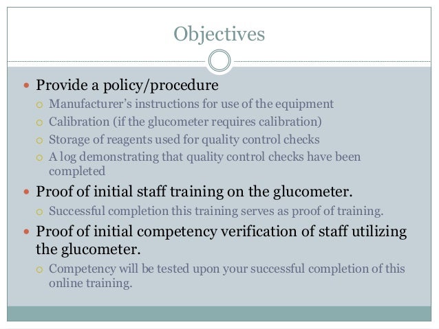 Glucometer In-Service 2017