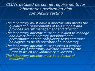 Clia final regulations | PPT