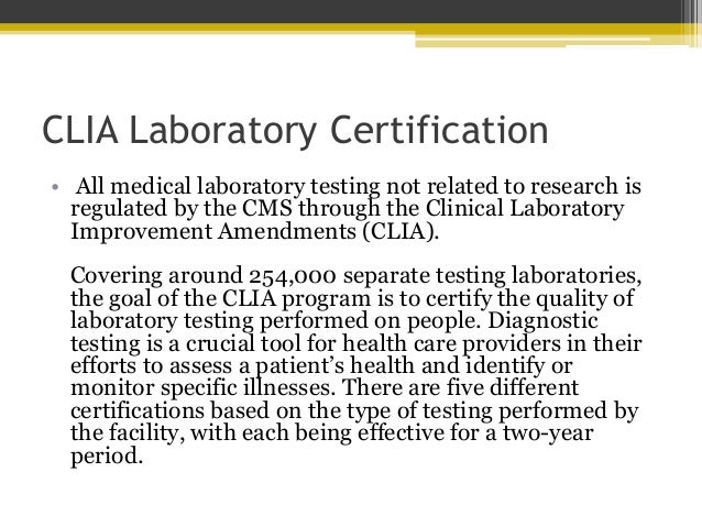 CLIA Laboratory Certification