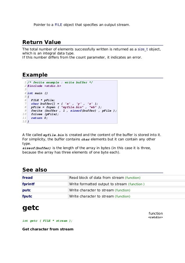 Write a buffer into a file